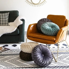 Round Pleated Vintage Style Cushionhome decoration ,modern home decor 