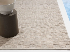 Rue Cream Performance Rugmodern color block patchwork rug