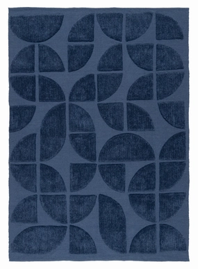 Rue Navy Blue Geometric Washable Wool Rugmodern color block patchwork rug