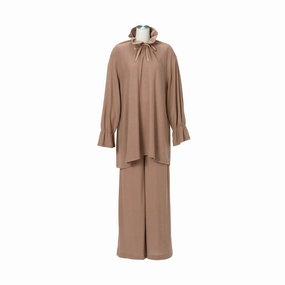 Ruffle Collar Knit Pajama Brownbedding sets ,throw blankets 