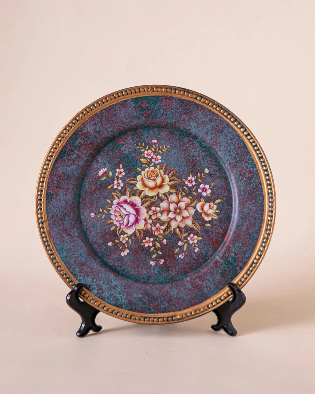 Rustic Rose Decorative Plate - 13"