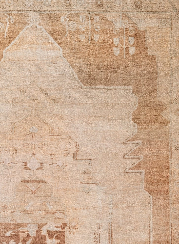 Sabine Cream and Rust Medallion Washable Rug