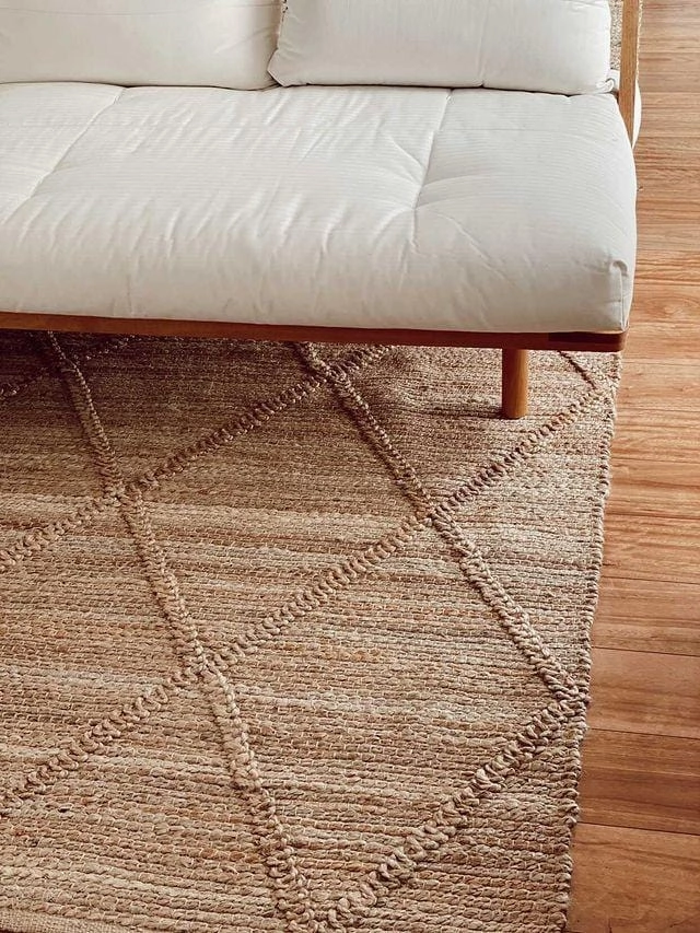 Sabra Diamond Lattice Jute Rug *NO RETURNS UNLESS FAULTY