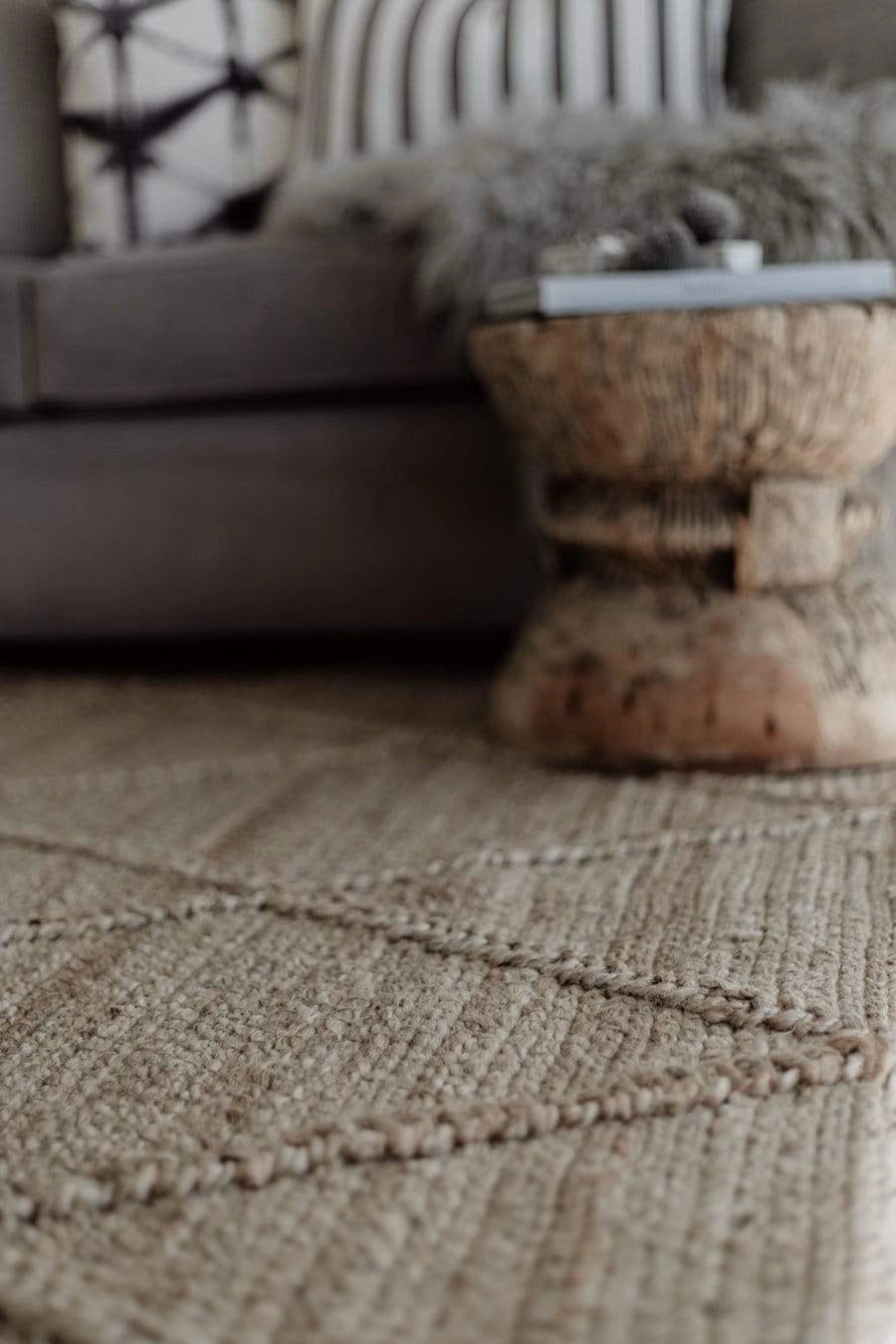 Sabra Diamond Lattice Jute Rug *NO RETURNS UNLESS FAULTY