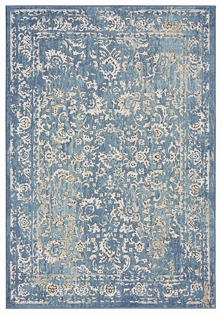 Sadira Blue And Beige Transitional Floral Motif Rugmodern color block patchwork rug