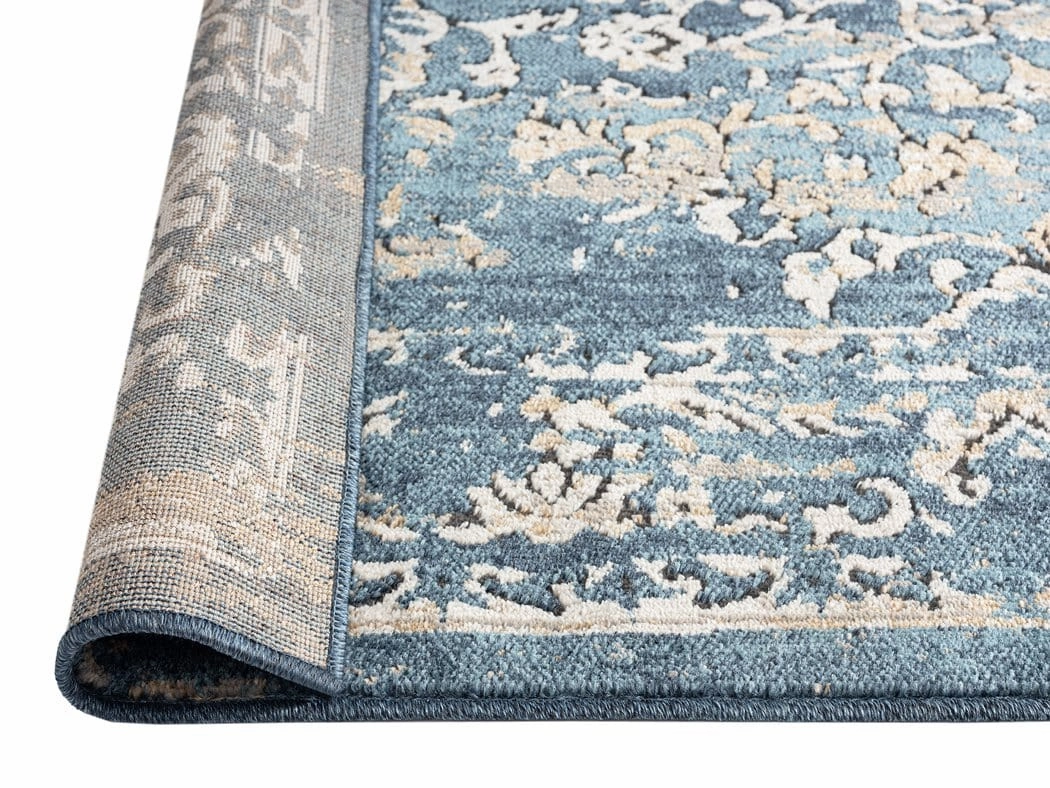Sadira Blue And Beige Transitional Floral Motif Rug