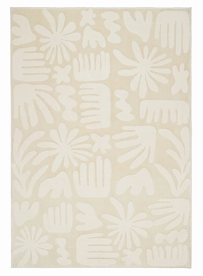 Salah Textured Abstract Neutral Washable Rugmodern color block patchwork rug