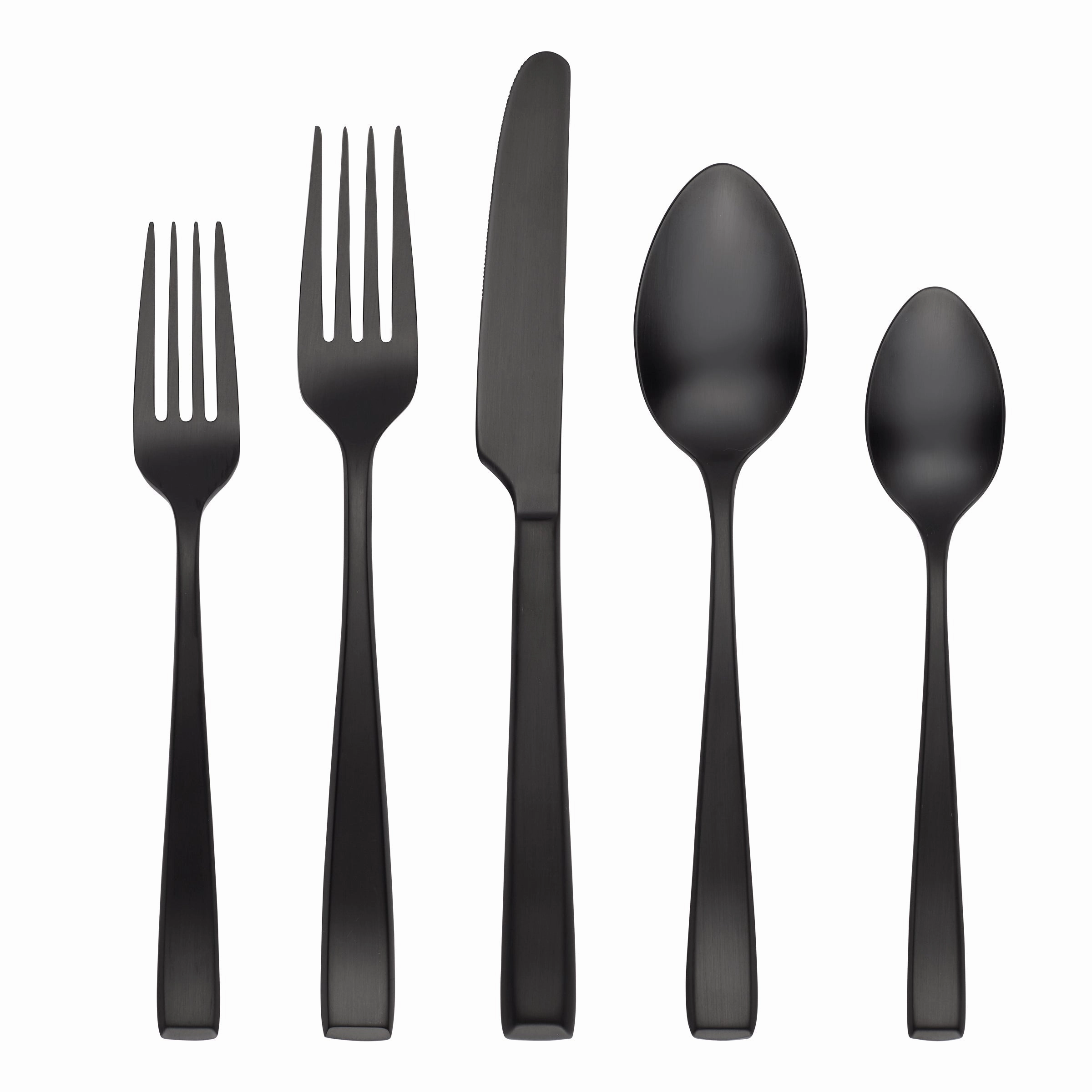 Samira Black Satin 20 Piece Flatware Seteco-friendly bamboo fiber tableware set 