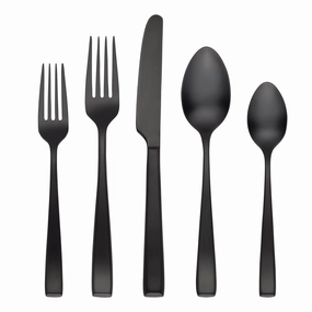 Samira Black Satin 20 Piece Flatware Seteco-friendly bamboo fiber tableware set 