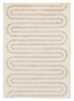 Sargola Ivory Curve Pattern Washable Rugmodern color block patchwork rug