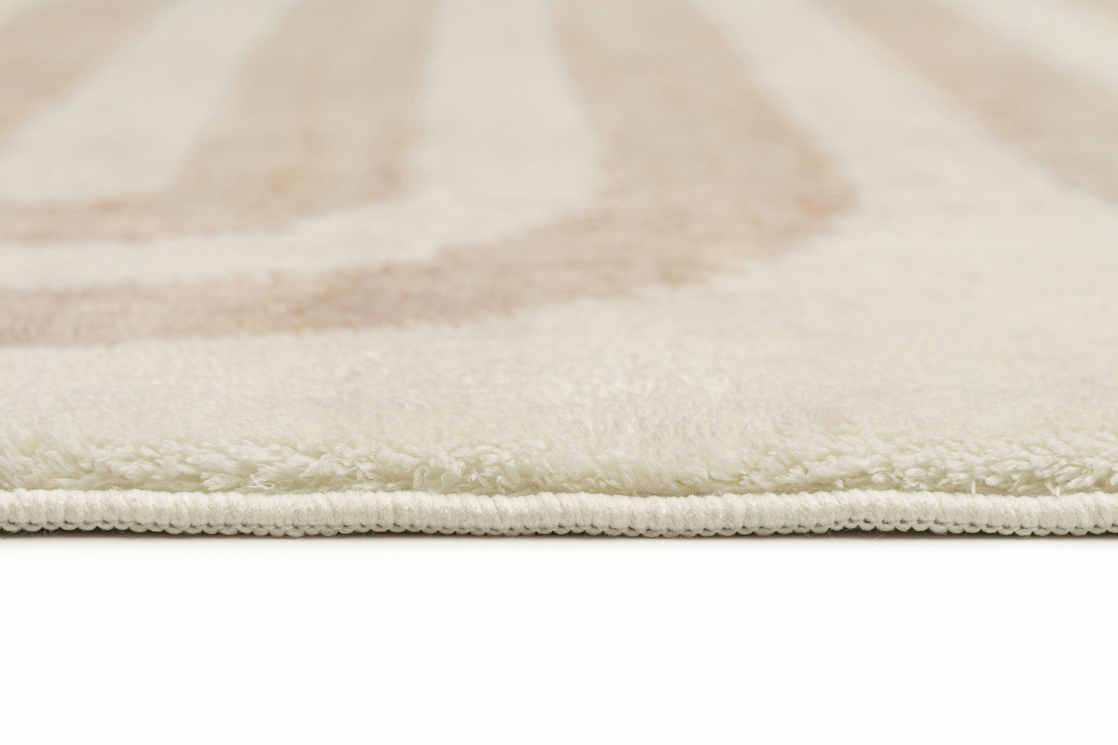Sargola Ivory Curve Pattern Washable Rug
