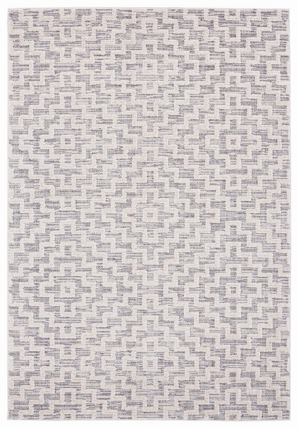 Sarita Ivory and Grey Geometric Textured Rug *NO RETURNS UNLESS FAULTYmodern color block patchwork rug