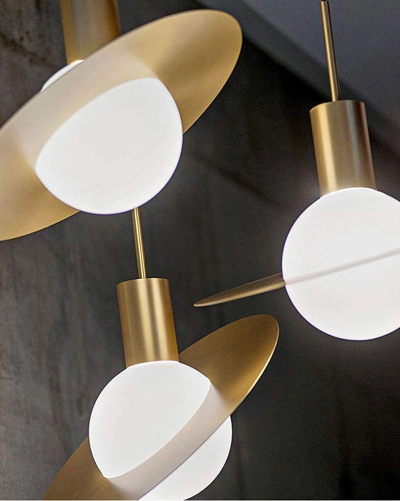 Saturn Shape Glass Pendant Light - Set Of 2