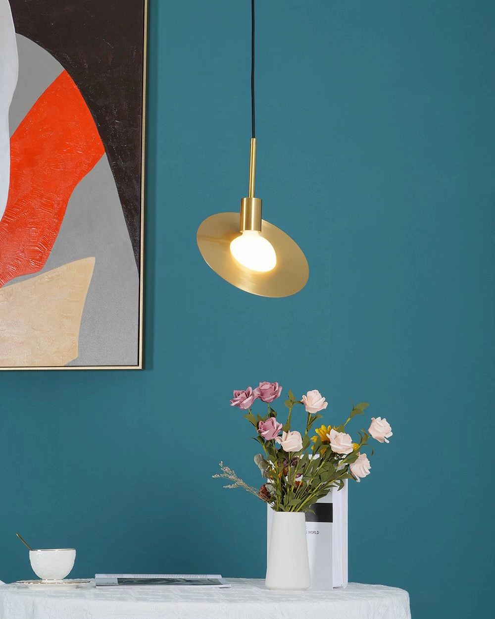 Saturn Shape Glass Pendant Light - Set Of 2