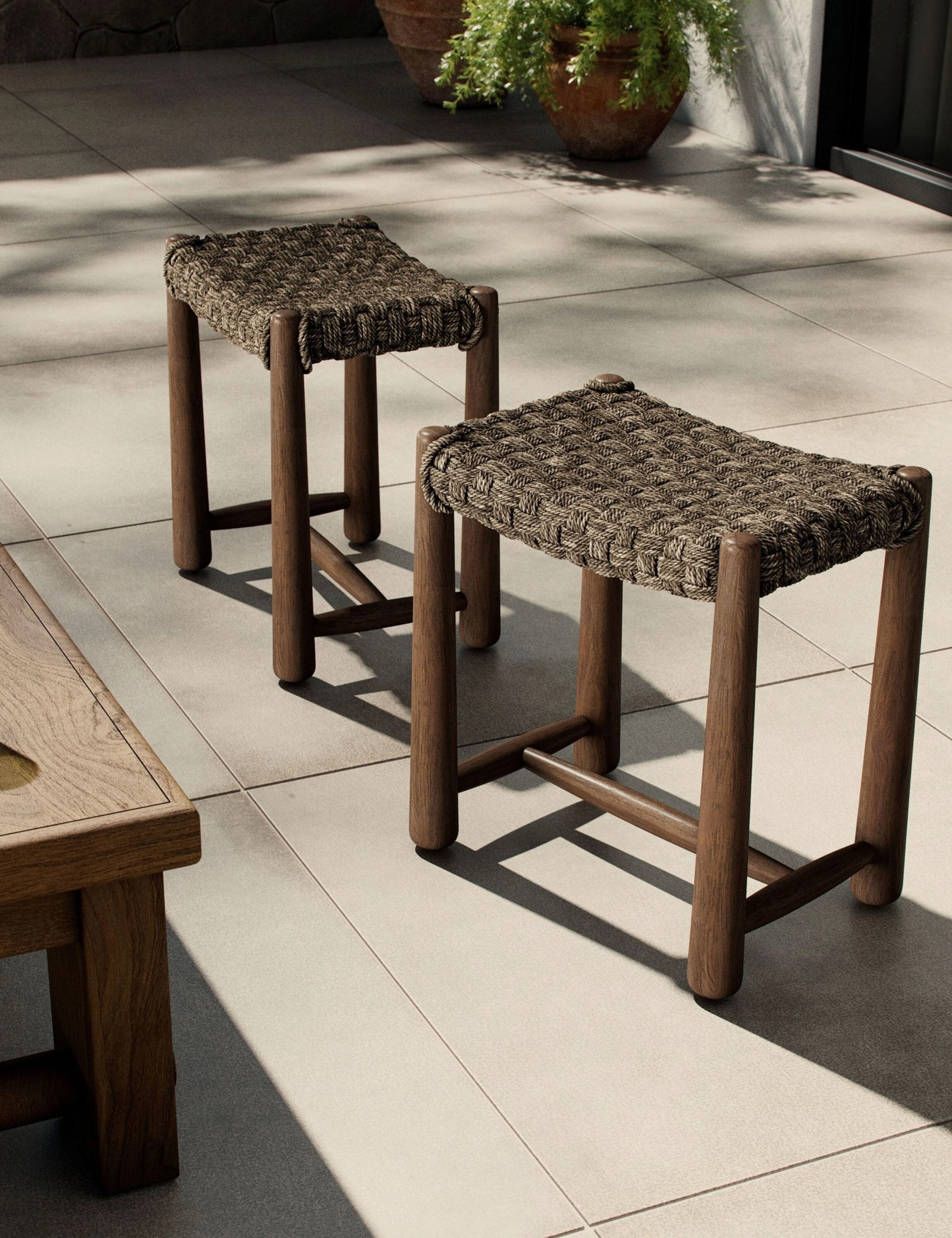Savio Indoor / Outdoor Stool by Amber Lewis x Four Handsoutdoor wrought iron plant stand