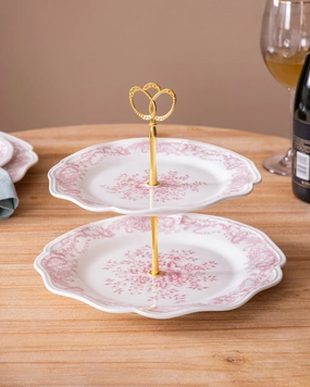 Scallop Edge 2-Tier Cake standmodern kitchen decor ,kitchen dinner set ,dinnerware 