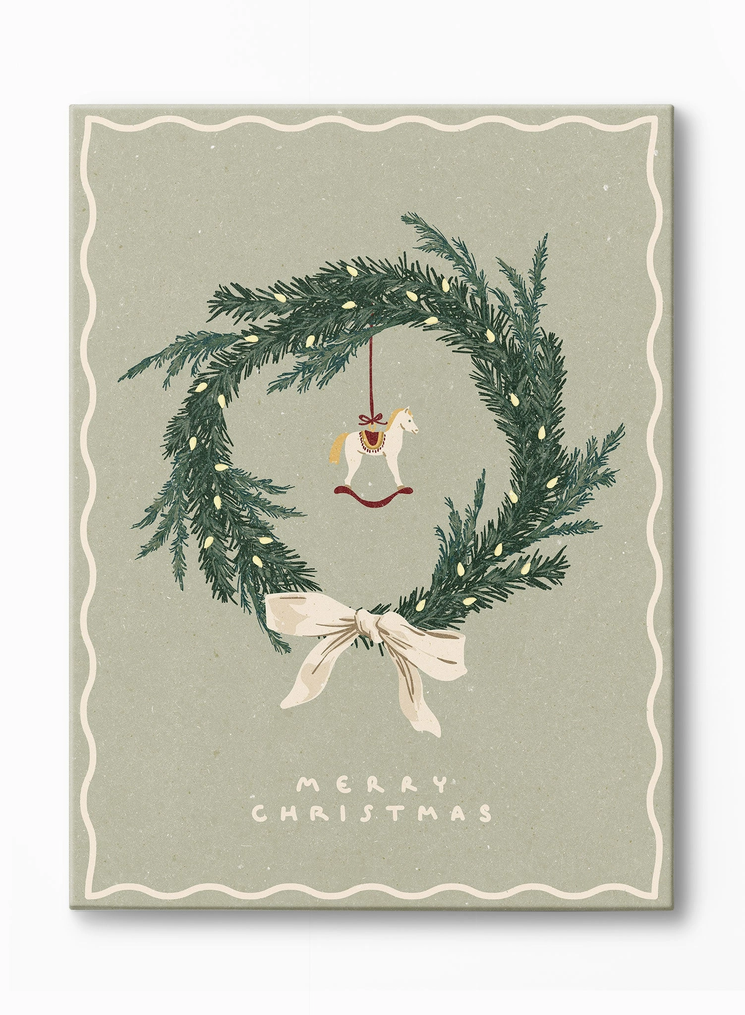 Scandi Winter Wreath, Canvasindoor decorative canvas print