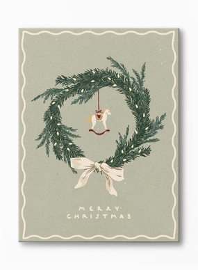 Scandi Winter Wreath, Canvasindoor decorative canvas print