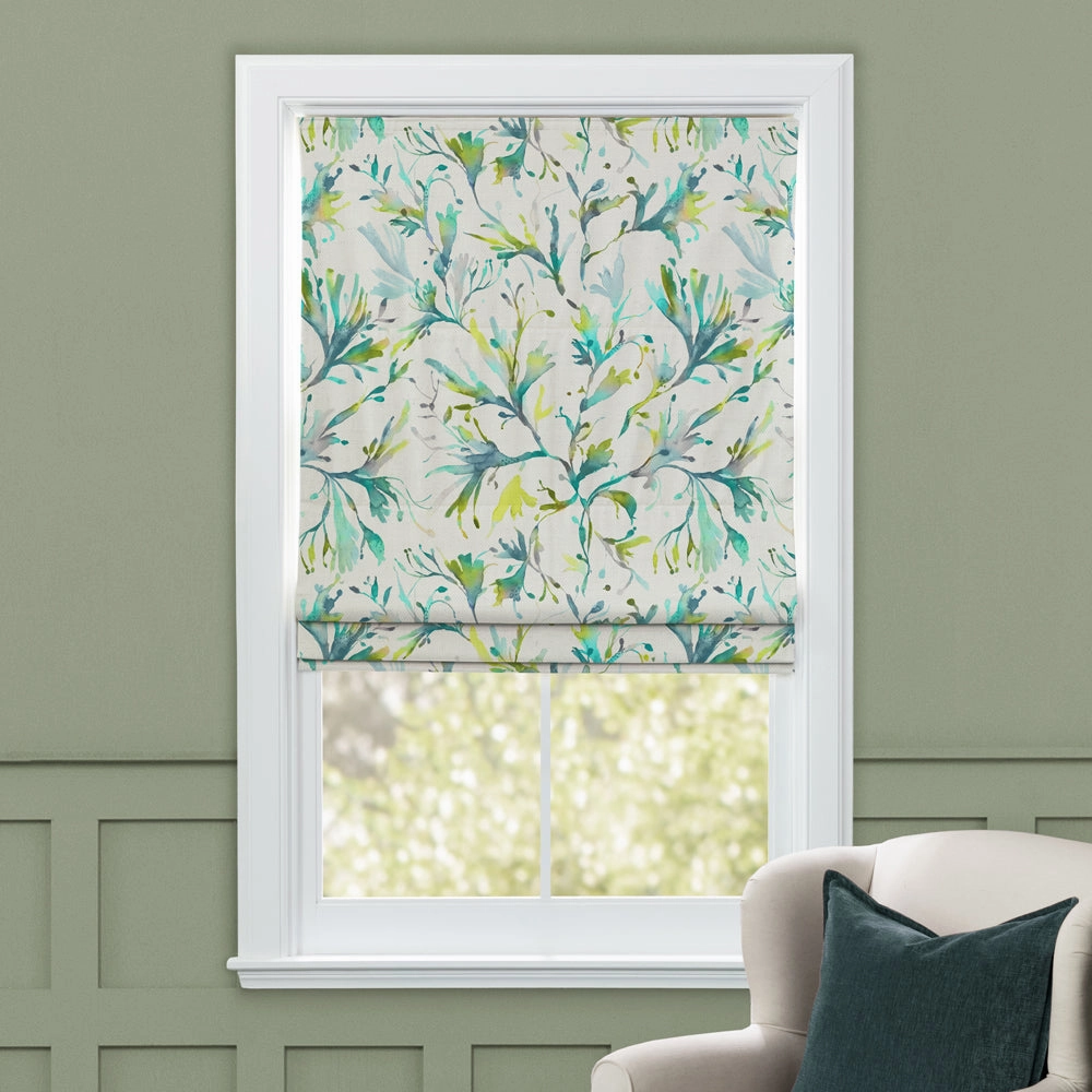 Seaweed Printed Cotton Made to Measure Roman Blinds Kelpie