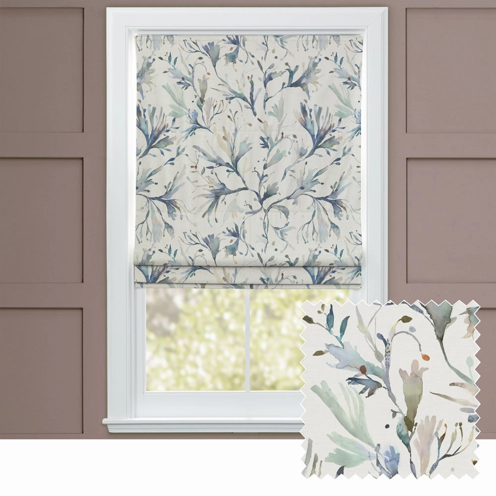 Seaweed Printed Cotton Made to Measure Roman Blinds Slatehome decor ,wall decor 