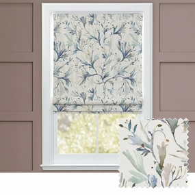 Seaweed Printed Cotton Made to Measure Roman Blinds Slatehome decor ,wall decor 
