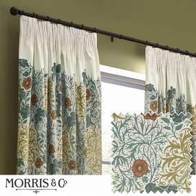 Seaweed Printed Velvet Pencil Pleat Curtains Stone/Sunflowerhome decor ,wall decor 