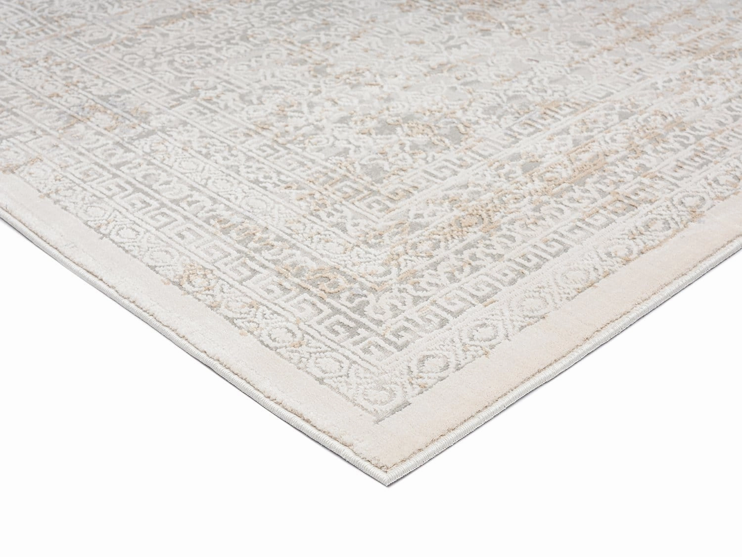 Seda Cream Ivory And Grey Traditional Floral Runner Rug