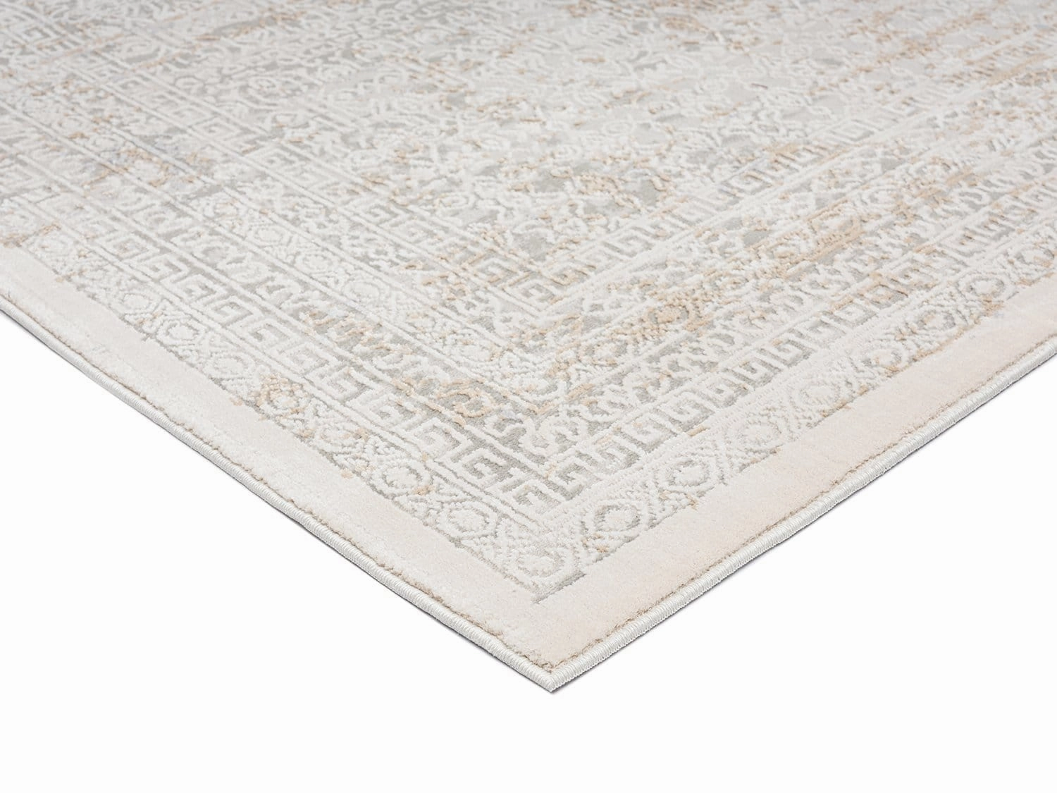 Seda Cream Ivory And Grey Traditional Floral Runner Rug