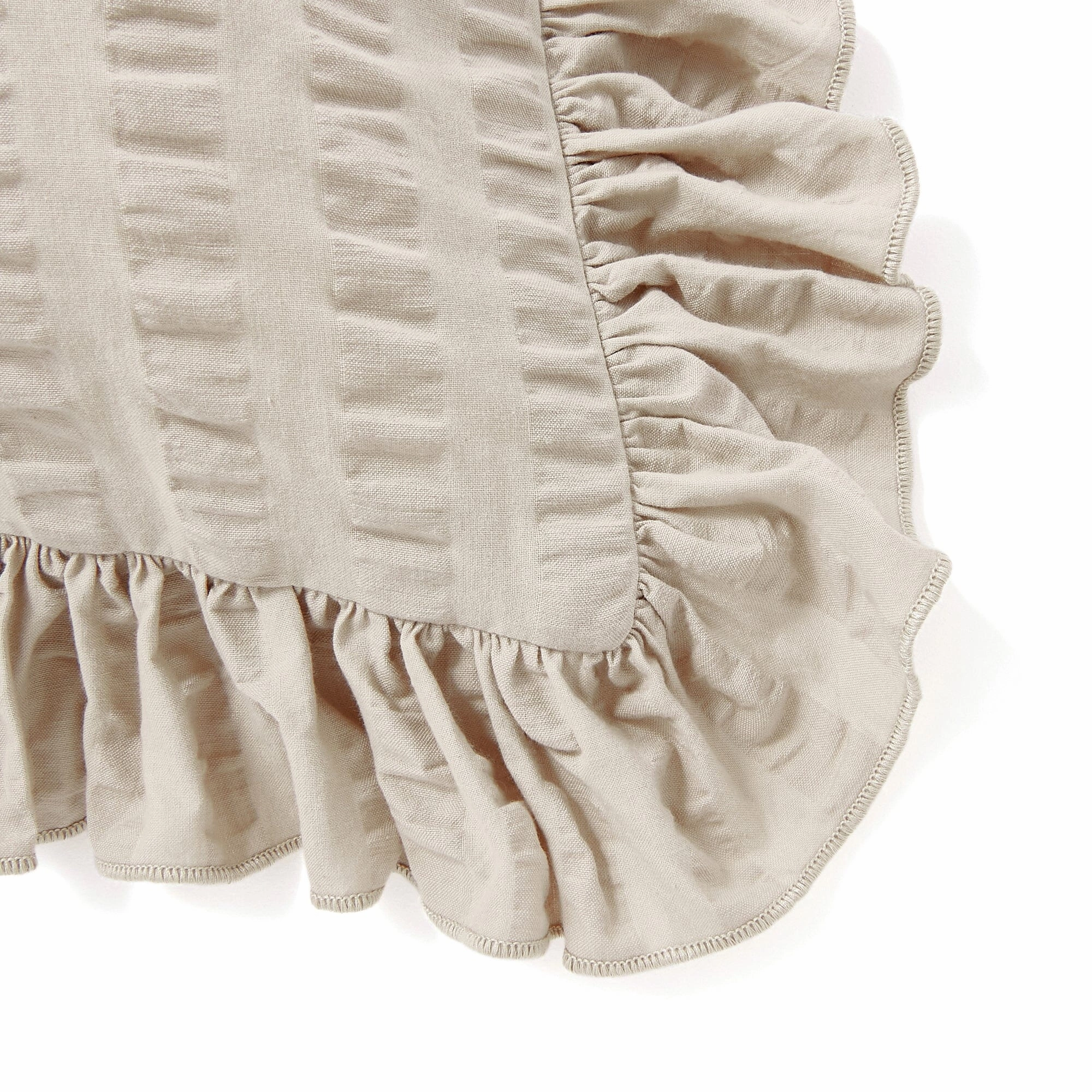 Seersucker Frill Cushion Cover 450 x 450  Grey