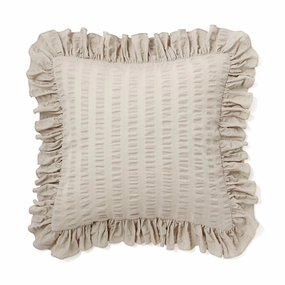 Seersucker Frill Cushion Cover 450 x 450  Greybedding sets ,throw blankets 