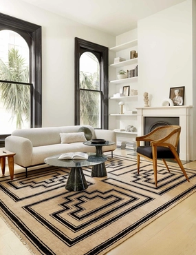 Senna Hand-Knotted Wool Rugmodern color block patchwork rug