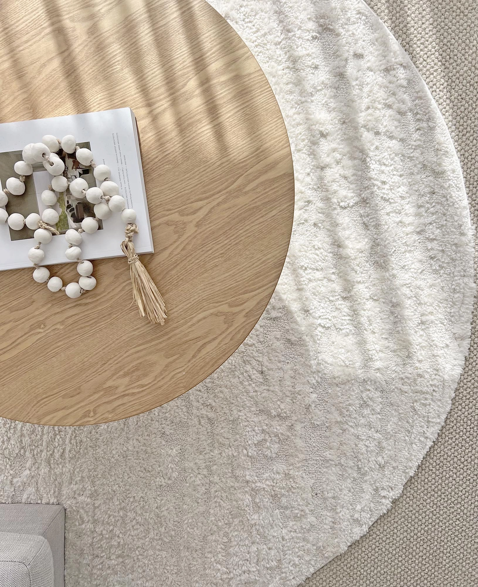 Serena Ivory Cream Textured Round Rug
