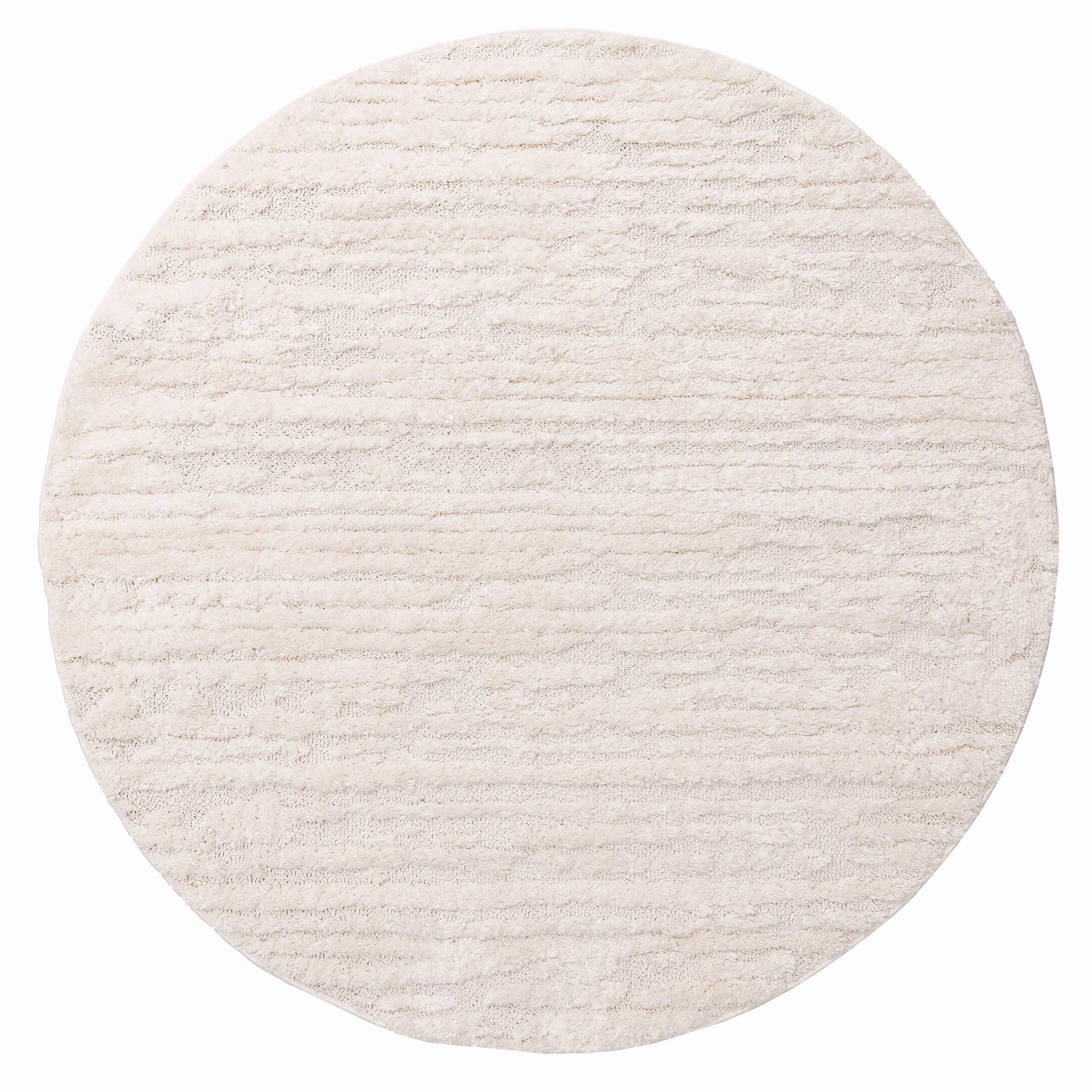 Serena Ivory Cream Textured Round Rugmodern color block patchwork rug