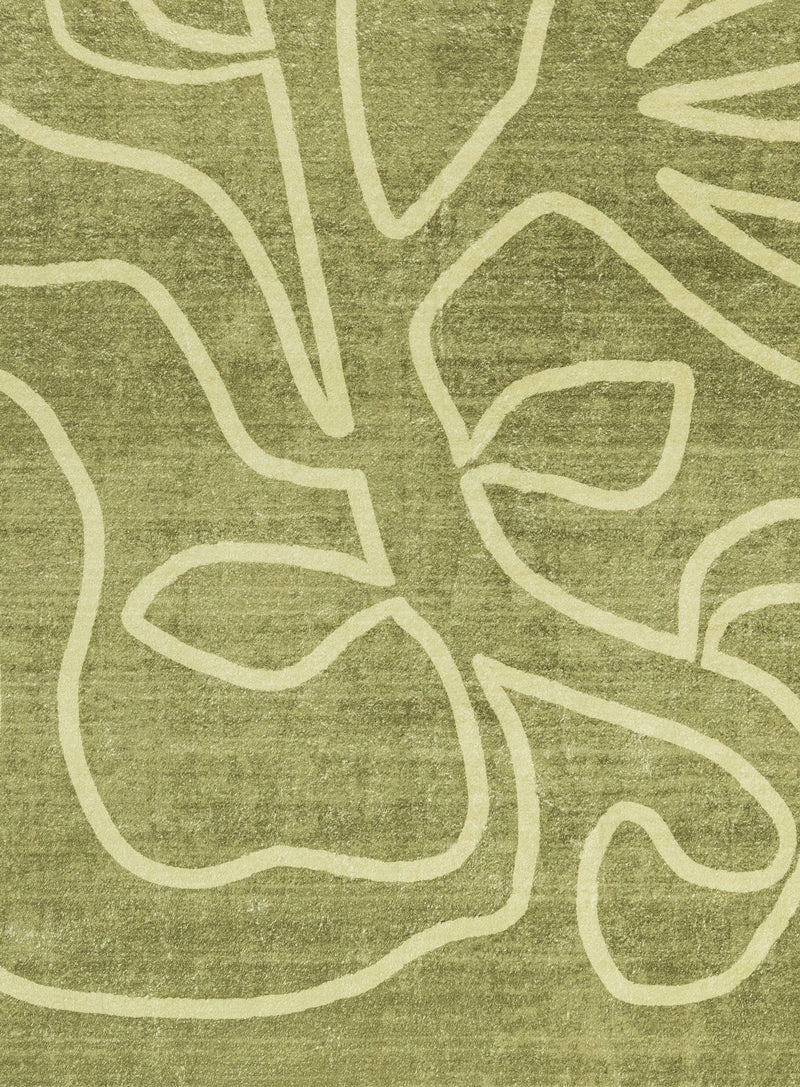 Shandi Green Hand Drawn Washable Rug