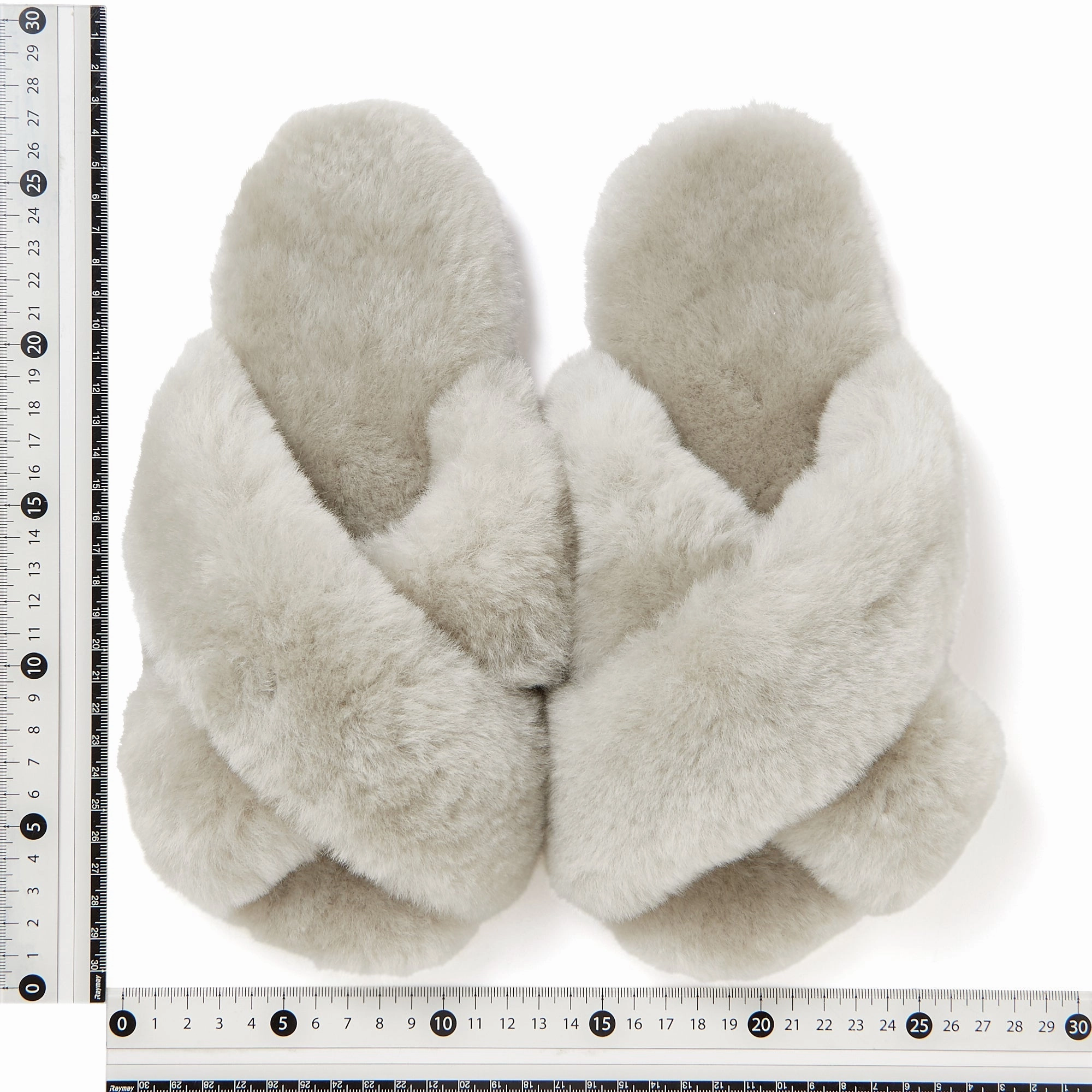 Sheep Fur Cross Room Shoes Gray