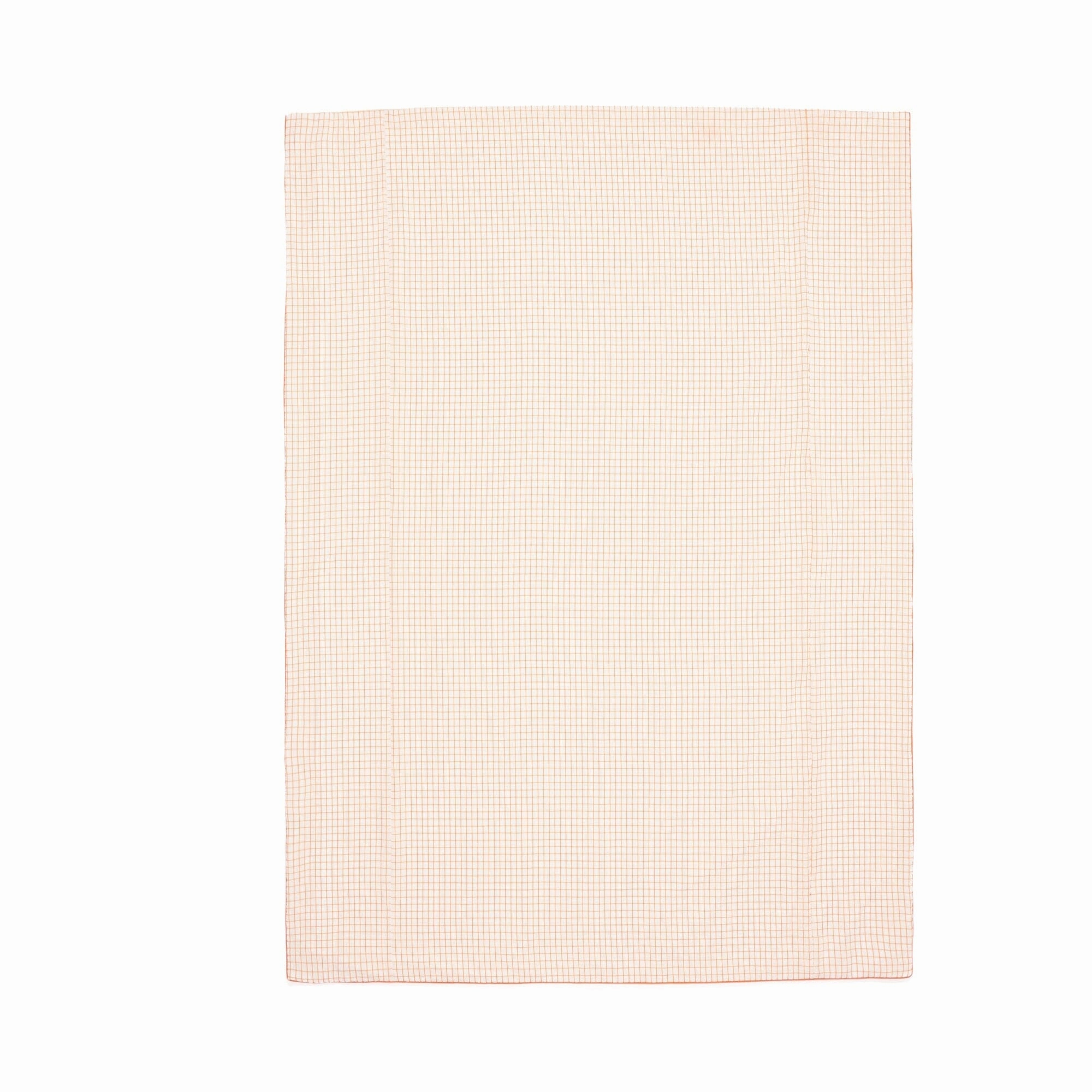 Sheer Check Comforter Double Size White X Orange