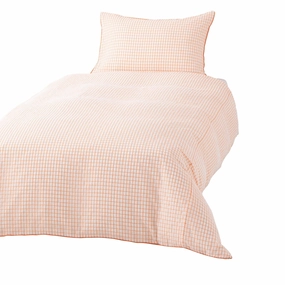 Sheer Check Comforter Double Size White X Orangebedding sets ,throw blankets 
