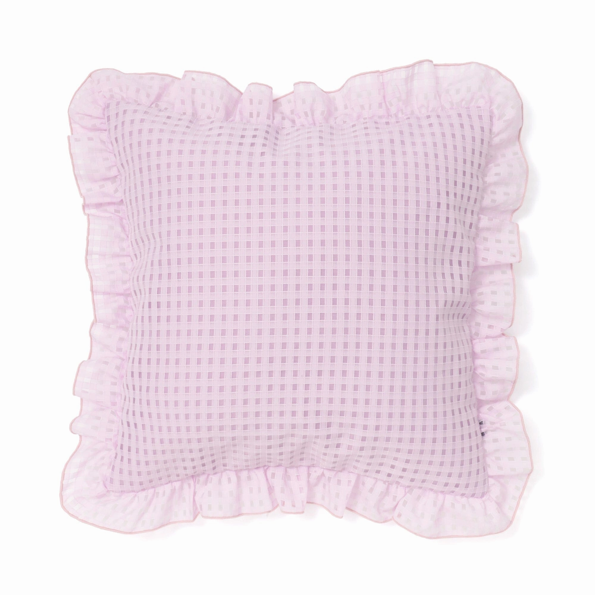 Sheer Frill Check Cushion Cover 450 X 450 Purplebedding sets ,throw blankets 