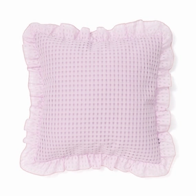 Sheer Frill Check Cushion Cover 450 X 450 Purplebedding sets ,throw blankets 
