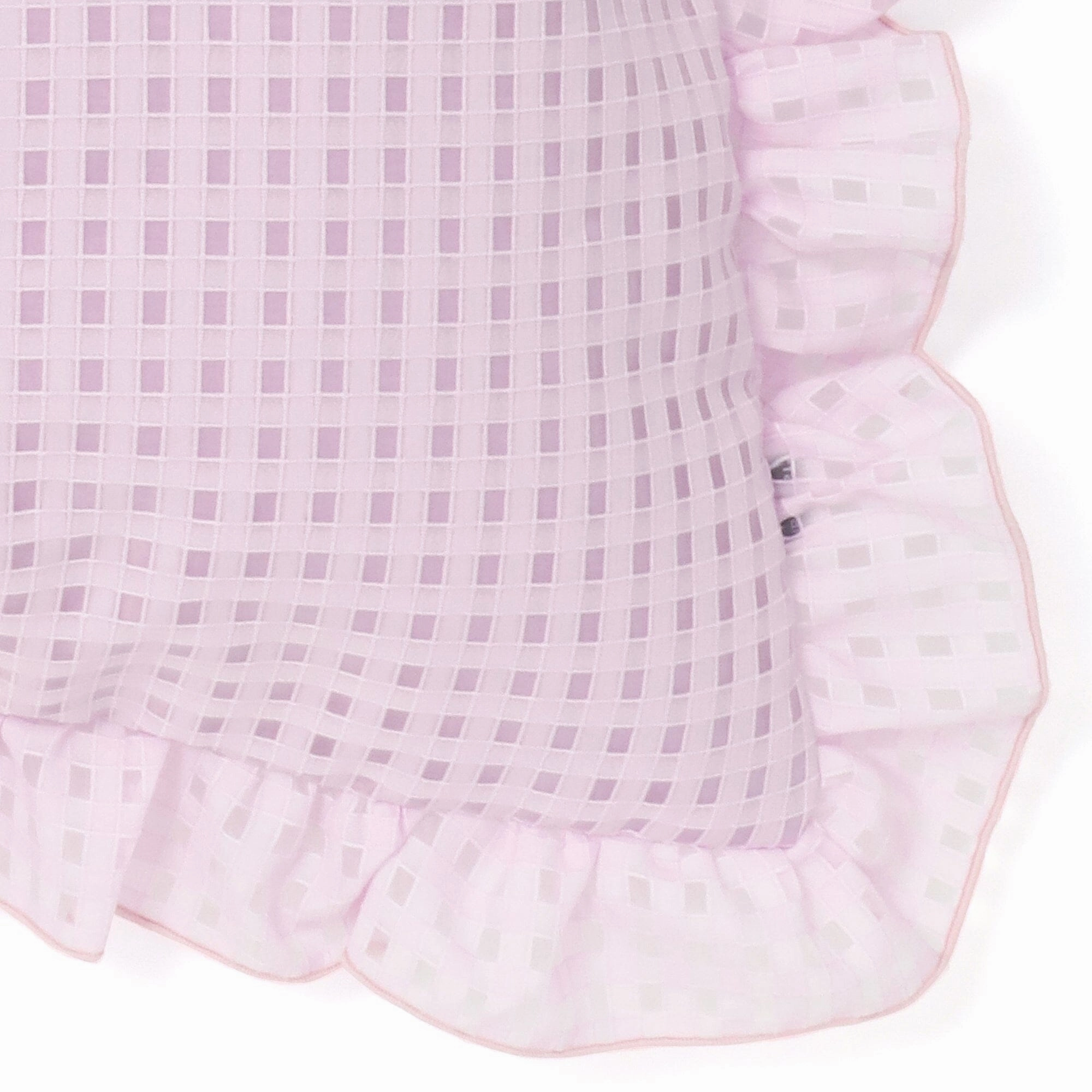 Sheer Frill Check Cushion Cover 450 X 450 Purple