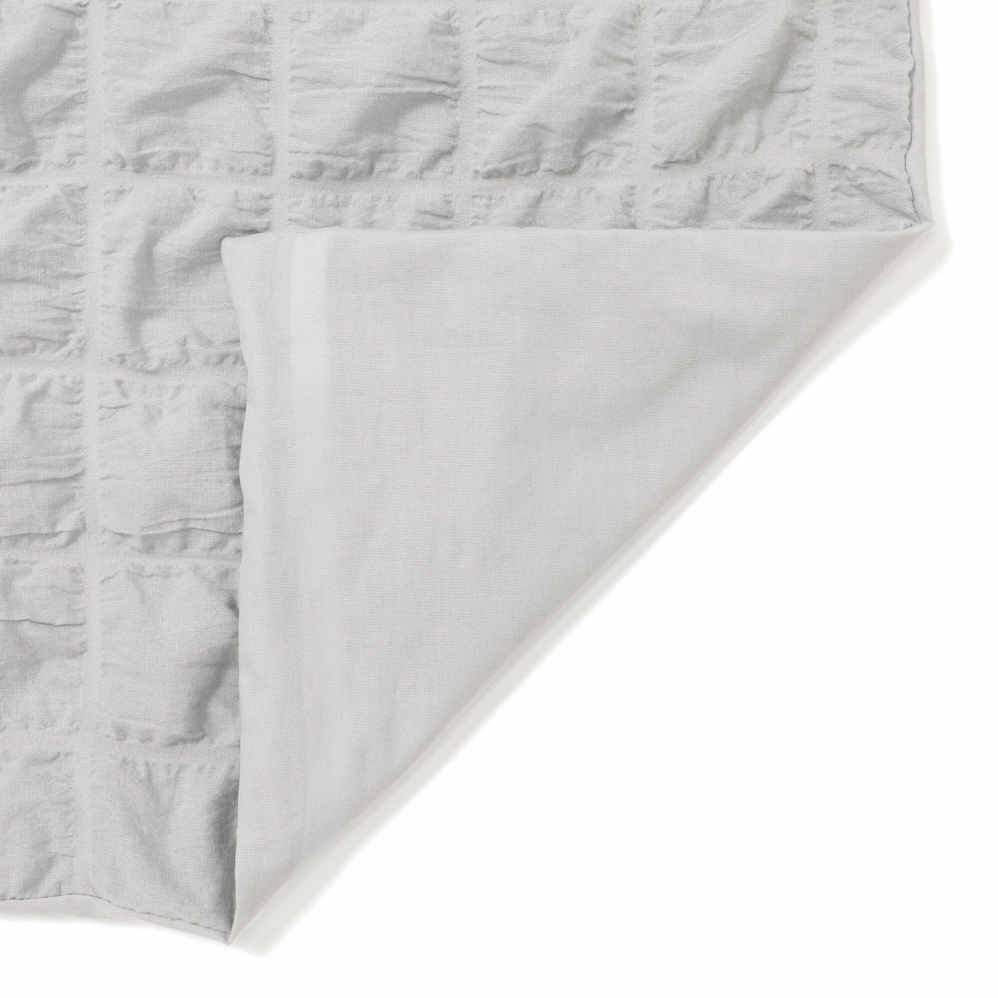 Sheersucker Check Duvet Cover Single Light Blue