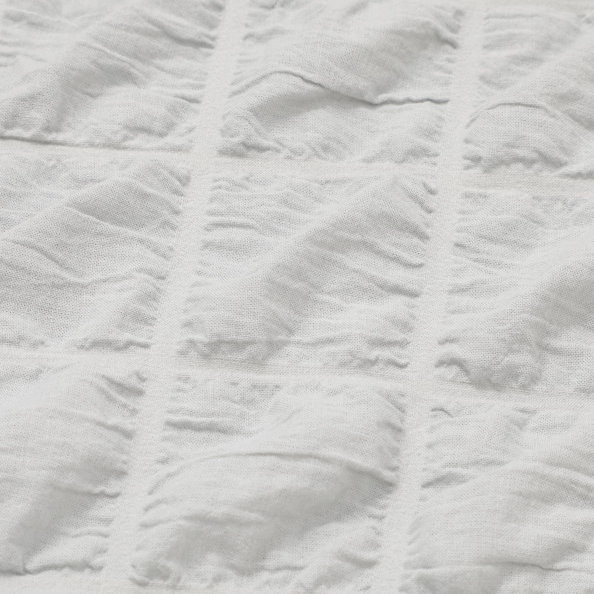 Sheersucker Check Duvet Cover Single Light Blue