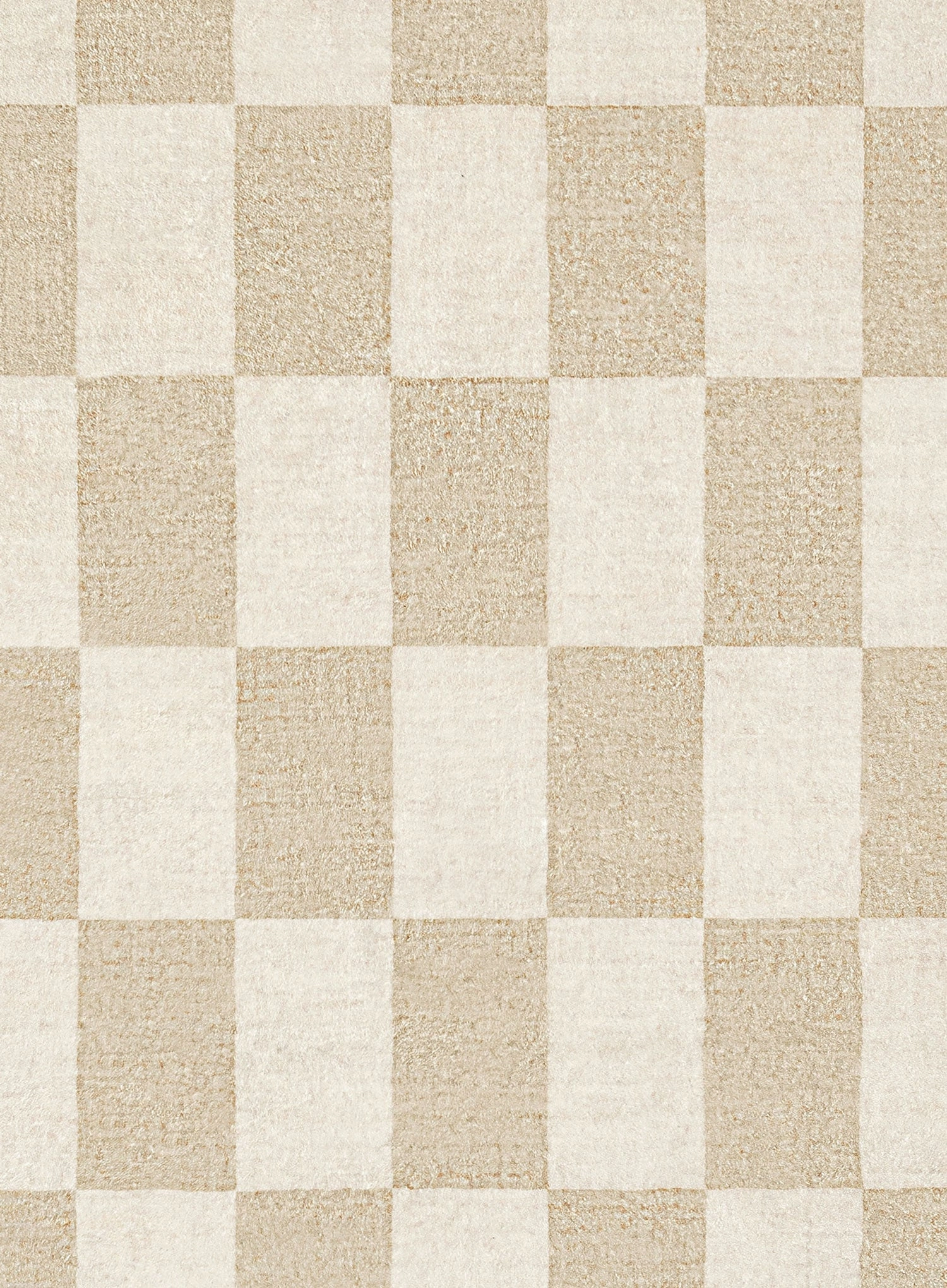 Shira Neutral Beige Checkered Washable Rug