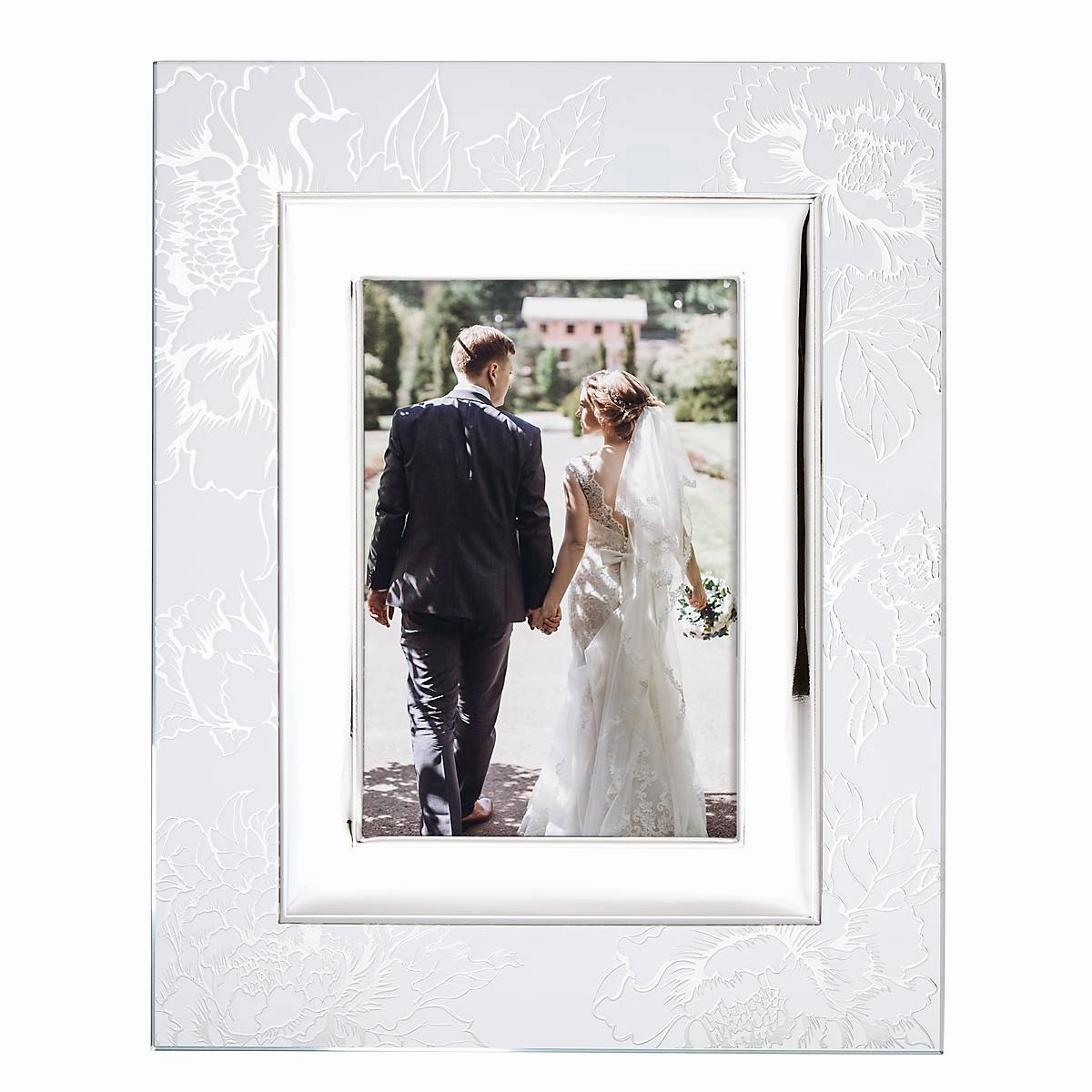 Silver Peony 5" x 7" Framehome decor ,wall decor 