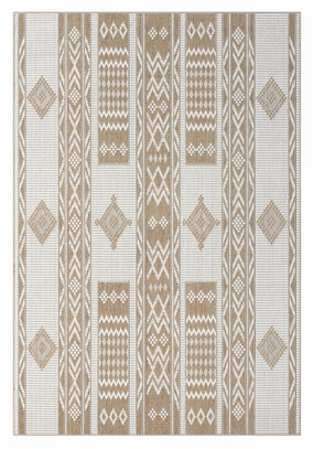 Sitaah Brown and Ivory Tribal Flatweave Indoor Outdoor Rugmodern color block patchwork rug