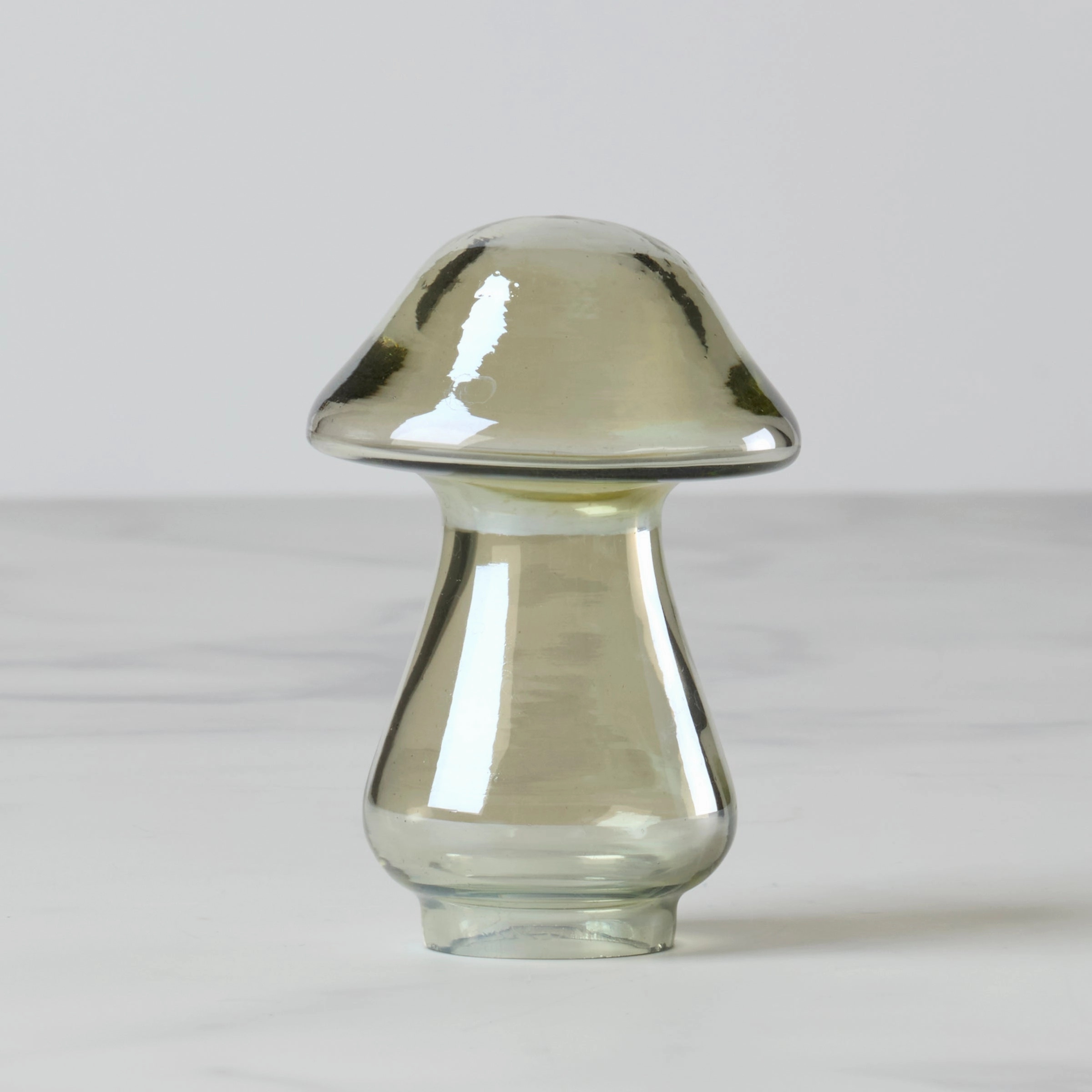 Small Green Luster Glass Mushroomthanksgiving decor ,thanksgiving centerpiece 