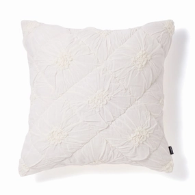 Smocking Flower Cushion Cover 450 X 450 Whitebedding sets ,throw blankets 