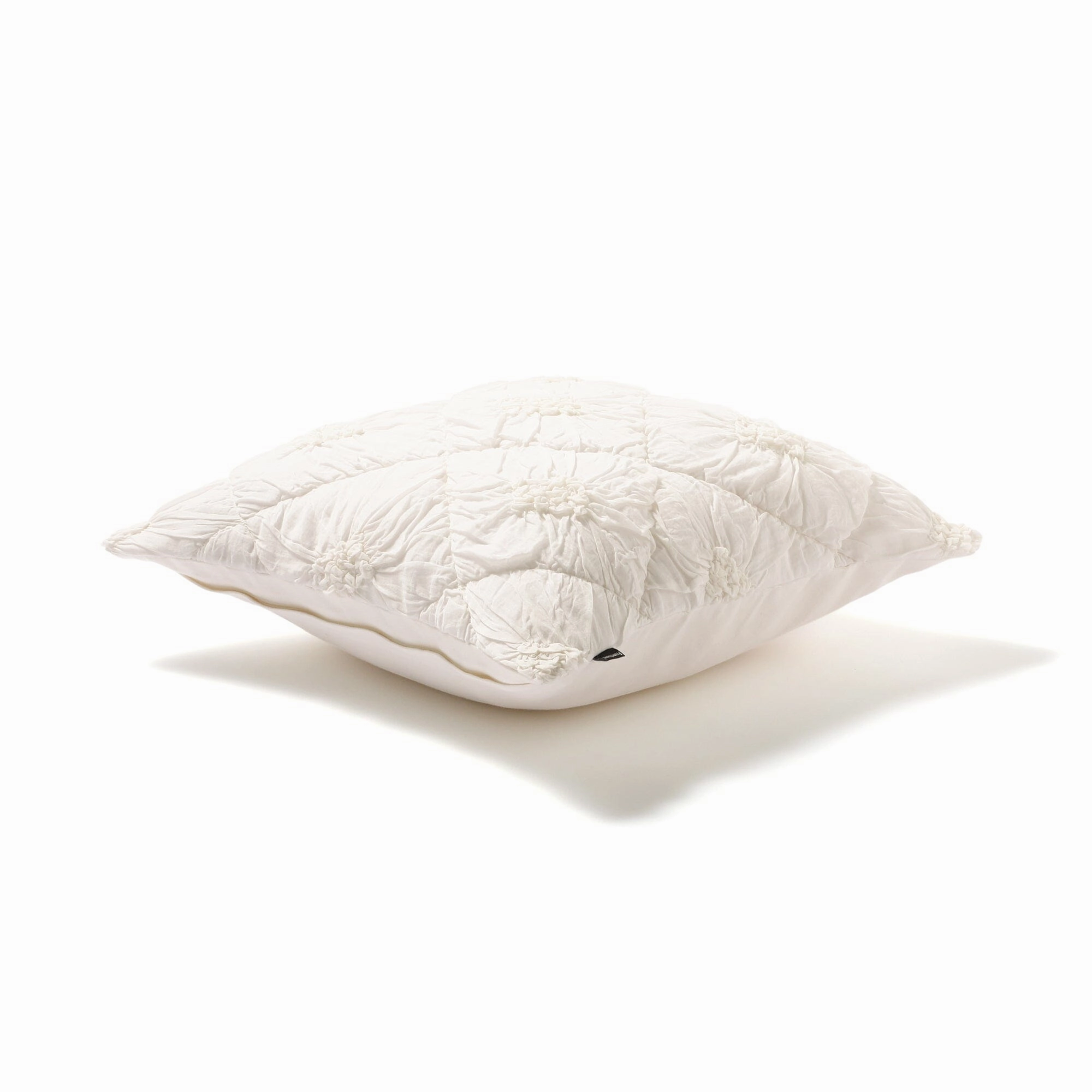 Smocking Flower Cushion Cover 450 X 450 White