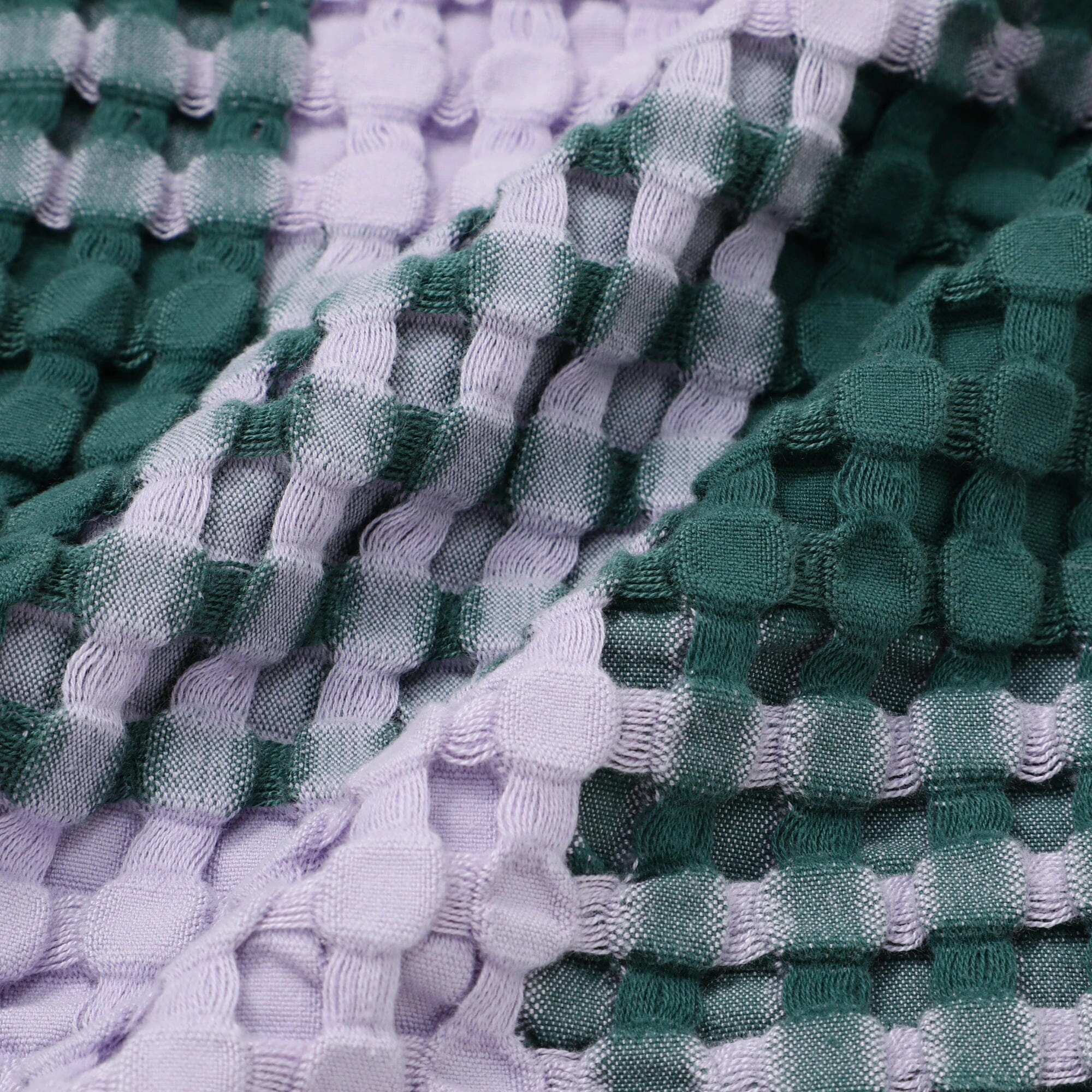 Smooth waffle check throw (lap blanket) 1700 x 1300 Light purple x green
