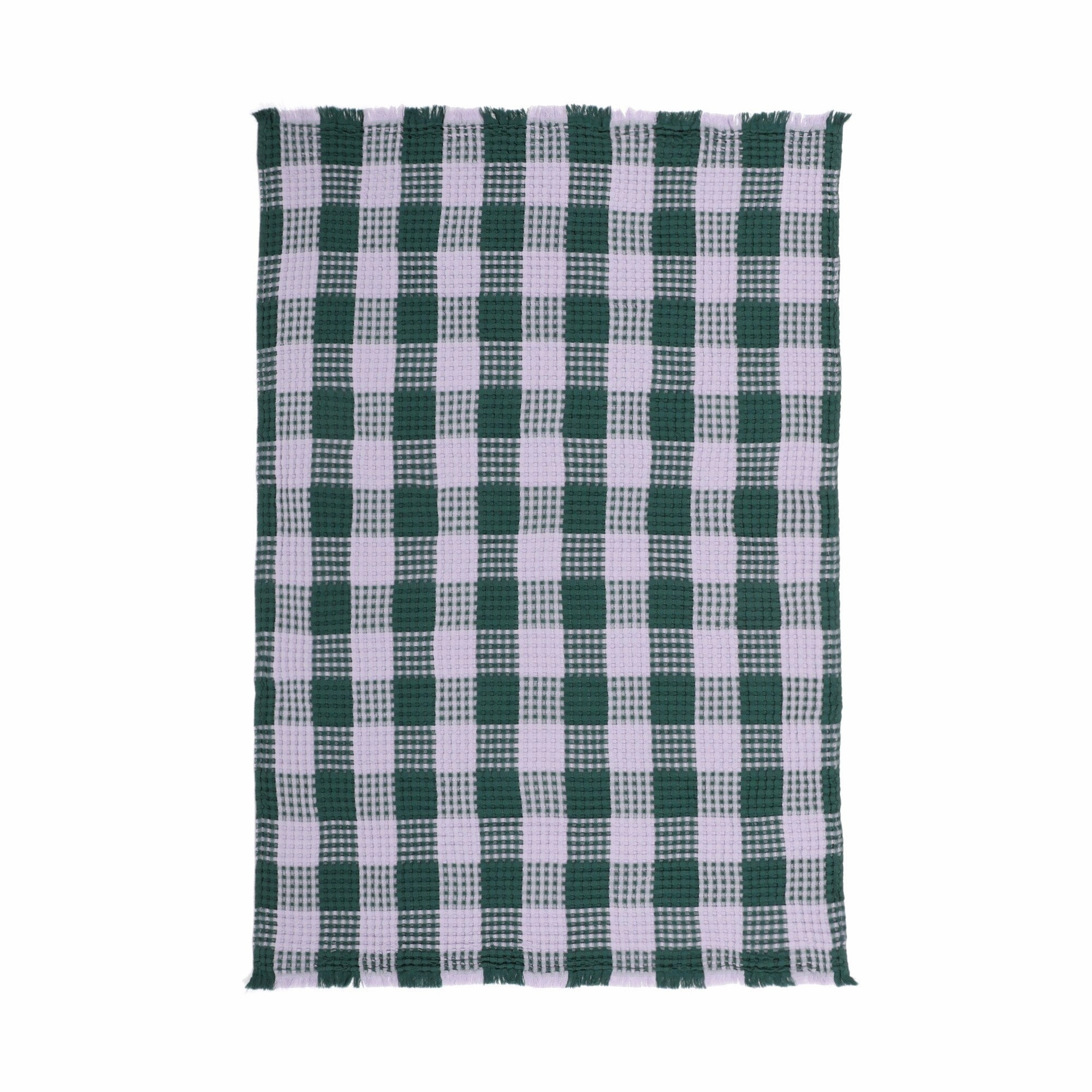 Smooth waffle check throw (lap blanket) 1700 x 1300 Light purple x green